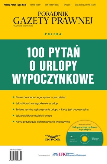 100 Pytań O Urlopy Wypoczynkowe - Opracowanie Zbiorowe | Książka W Empik