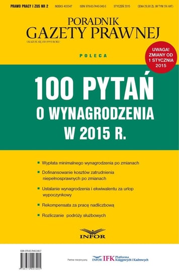 100 pytań o wynagrodzenia w 2015 r. - ebook PDF Opracowanie zbiorowe