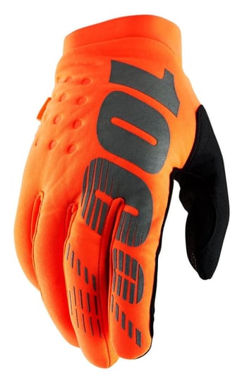 100%, Rękawiczki kolarskie, Bisker Glove fluo orange black, pomarańczowy, rozmiar L 100%