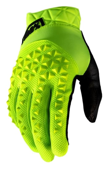 100%, Rękawiczki kolarskie, Geomatic Glove fluo yellow, zielony, rozmiar L 100%