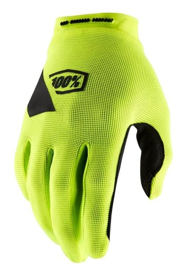 100%, Rękawiczki kolarskie, Ridecamp Glove fluo yellow, limonkowy, rozmiar L 100%