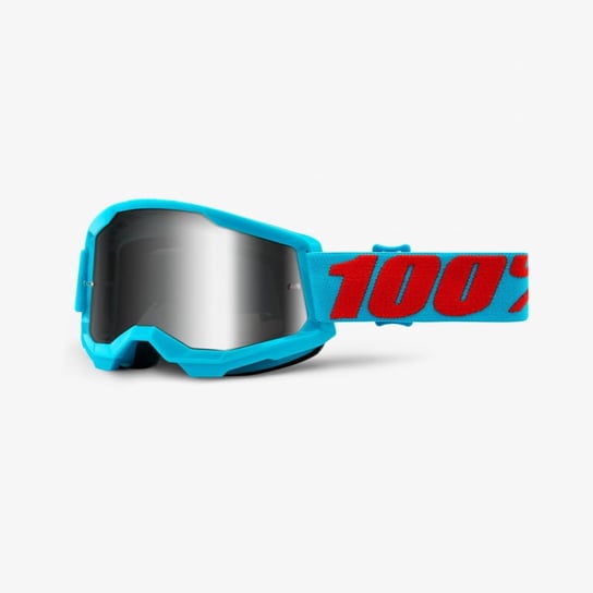 100% Strata 2 Summit - Mirror Silver Lens Kolor Jasny Niebieski Szybka Srebrne Lustro 100%