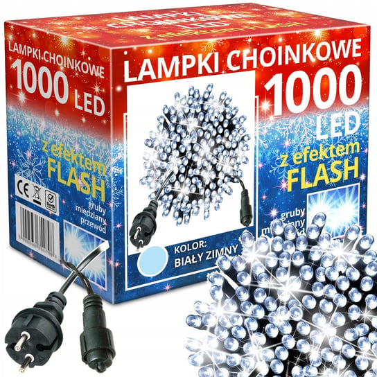 1000 Led Lampki Choinkowe Flash Sznur Na Choinkę Choinka Zew/Wew Inna marka