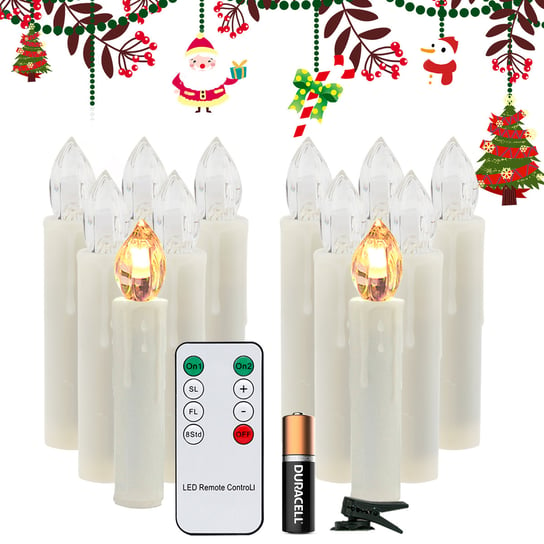 100x świece LED Świece świąteczne Świece choinkowe bezprzewodowe z timerem ciepłą białą z baterią Einfeben
