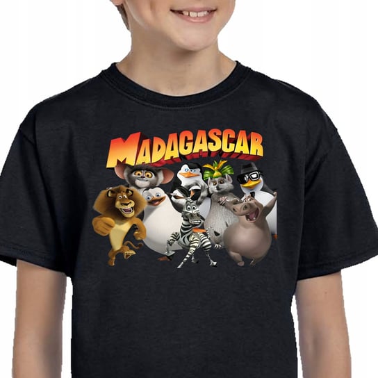 104 Koszulka Pingwiny Z Madagaskaru Czarna 3259 Inna marka