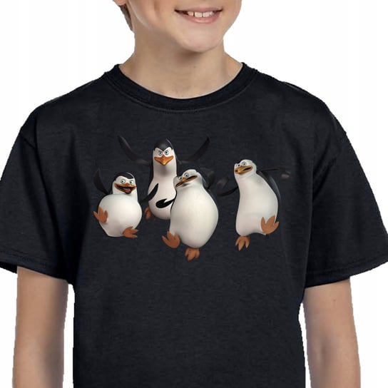 104 Koszulka Pingwiny Z Madagaskaru Czarna 3261 Inna marka