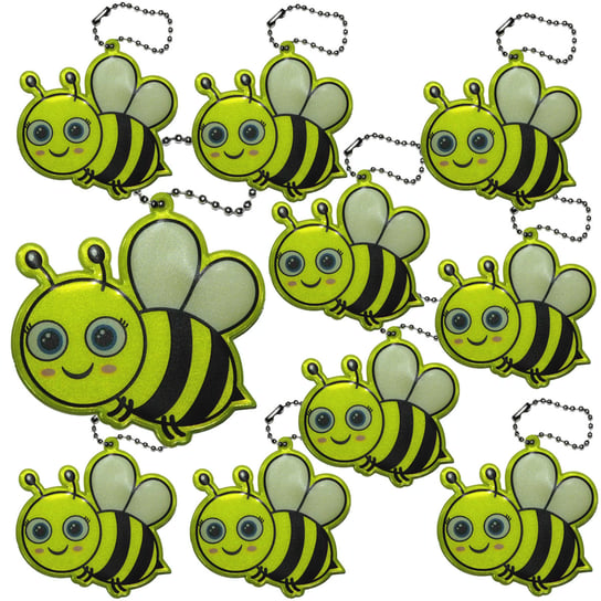 10szt Brelok breloczek gadżet odblaskowy odblask zawieszka pszczoła STAMAL