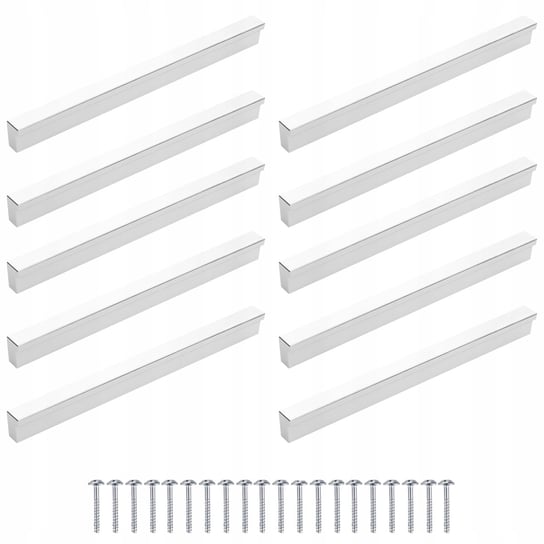 10szt Uchwyt meblowy Chrom połysk 160mm + wkręty Meblando