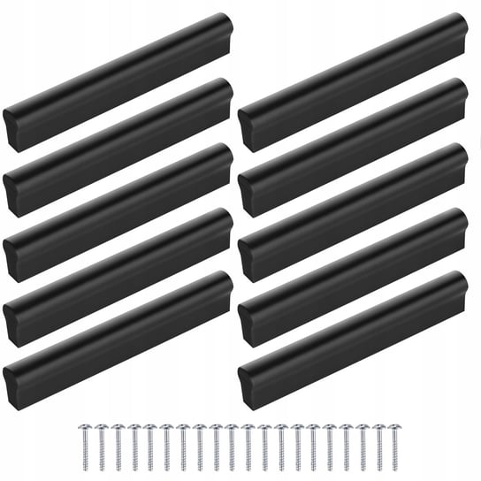 10szt Uchwyt meblowy Czarny mat 96mm 128mm +wkręty Meblando