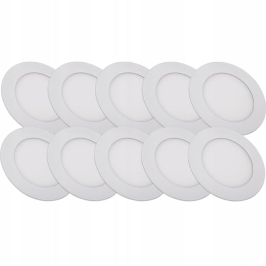 10x Panel LED podtynkowy okrągły 540lm 6W CCD CIEPŁA DLed