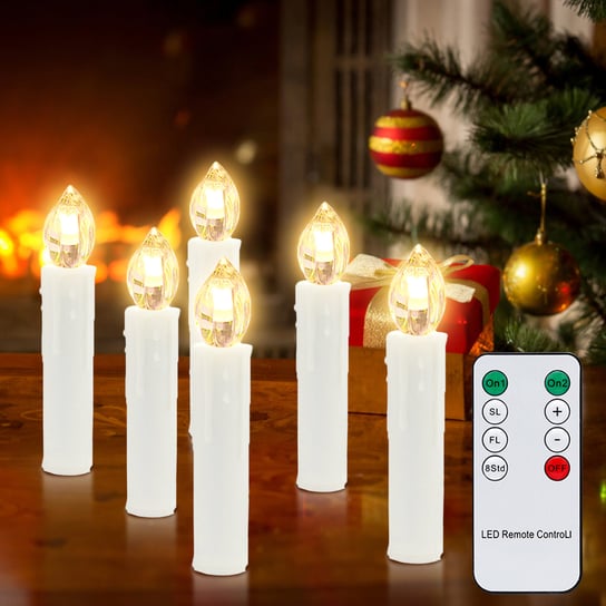 10x świece LED LED świece świąteczne świece choinkowe bezprzewodowe z timerem ciepłą białą Einfeben