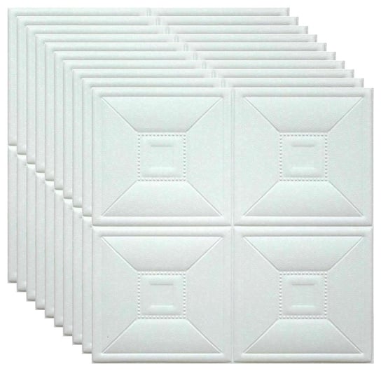 10x Tapeta Płytki Samoprzylepna Naklejka Dekor 70x70 Białe Duże Kwadraty, 3 Inna marka