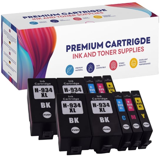 10x Tusze do HP 934 935 XL OfficeJet Pro 6820 6825 6220 6230 6830 6836 Zestaw 2x CMYKK GP TONER