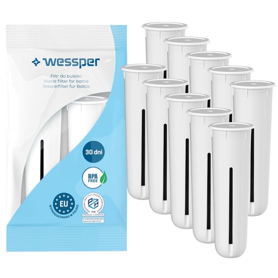 10X Wessper Zamienny Wkład Filtrujący Do Butelek Dafi (Zamiennik) Biały Wessper