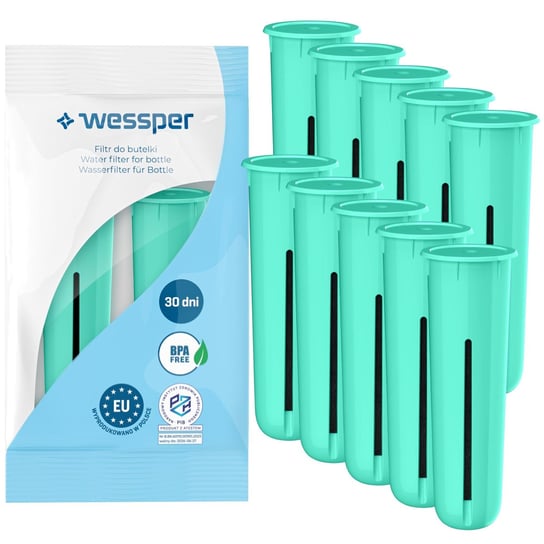 10X Wessper Zamienny Wkład Filtrujący Do Butelek Dafi (Zamiennik) Zielony Wessper