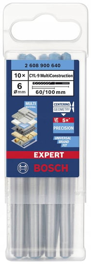 10X Wiertło 6 X 60 X 100 Mm Bosch Expert Cyl-9 Bosch
