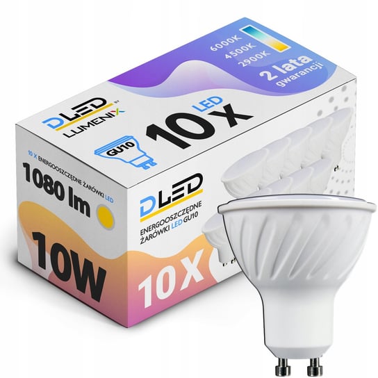 10x Żarówka LED GU10 1080lm 10W CCD ZIMNA DLed