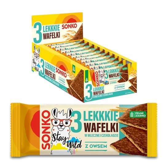 11x SONKO KIDS Lekkie Wafelki z owsem w czekoladzie mlecznej 36g Inna marka