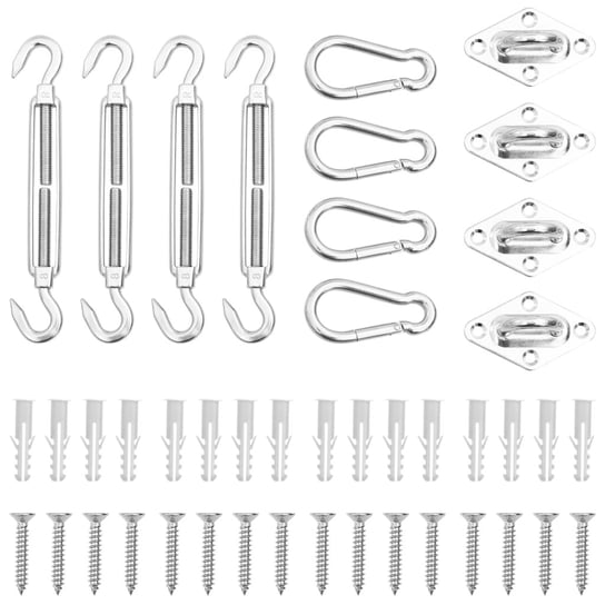 12-cz. zestaw akcesoriów do montażu żagla ogrodowego, stal vidaXL