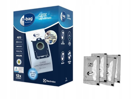 12 szt. Electrolux E201SM Worki do odkurzacza s-bag + 4 Saszetki zapachowe Electrolux