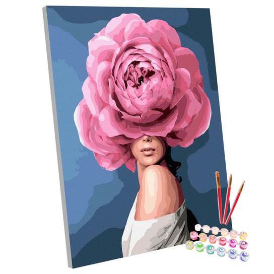 123Art, Zestaw do malowania po numerach Kobieta Kwiat, 40x50 cm 123Art