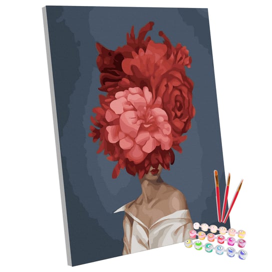 123Art, Zestaw do malowania po numerach Kobieta Kwiat, 40x50 cm 123Art