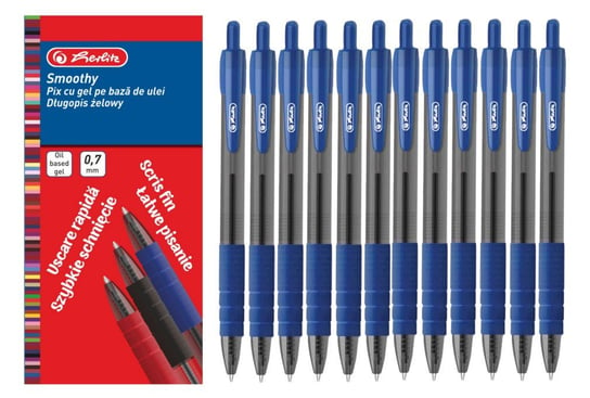 12x długopis żelowy Smoothy 0,7mm niebiesk HERLITZ Herlitz