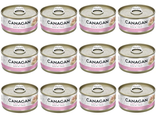 12x KARMA MOKRA DLA KOTA bezzbożowa kurczak szynka Canagan chicken ham 75g Canagan
