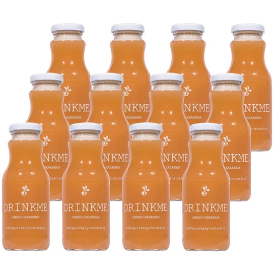 12x Naturalny sok wyciskany NFC jabłko rabarbar DRINKME Inna marka