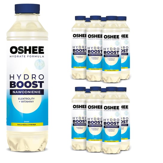 12x OSHEE HydroBoost Nawodnienie Soczysta Cytryna 555 ml Oshee