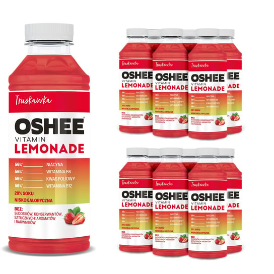 12x OSHEE Vitamin Lemonade truskawka 555 ml Oshee