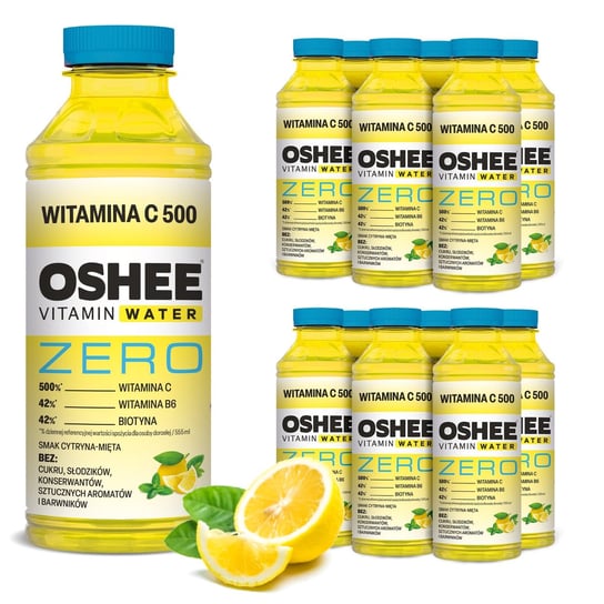 12x OSHEE Vitamin Water witamina C500 555 ml Oshee