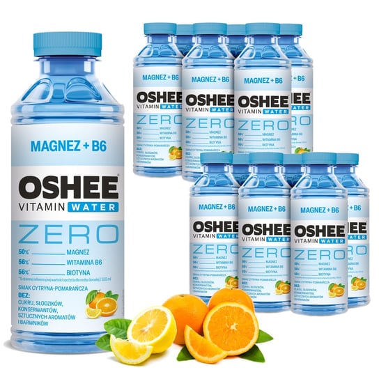 12x OSHEE ZERO Vitamin Water magnez + B6 555 ml Oshee