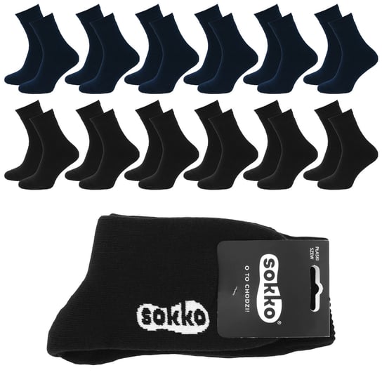 12X Sokko Skarpety Bawełniane Grube Ciepłe Frotte 42-44 - Smf12-S17-Mix-42-44 Sokko