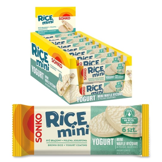 12x SONKO Mini Wafle ryżowe w polewie jogurtowej 27g Sonko