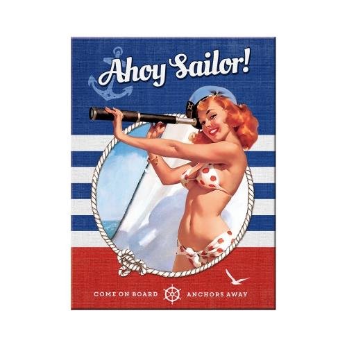 14337 Magnes Pin Up - Ahoy Sailor Nostalgic-Art Merchandising