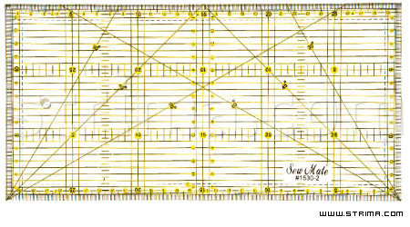 1530-2 Liniał do patchworku 150x300 mm, podziałka centymetrowa, czarno-żółty nadruk Donwei