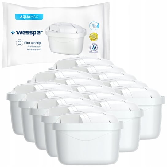 15X Wessper Aquamax - Filtr Zamienny Do Dzbanków: Brita, Aquaphor, Wessper, Dafi (Zamiennik) Wessper