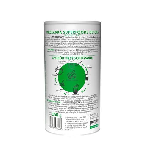 Purella Superfoods, Supermix Detox, suplement diety, 150 g Sklep