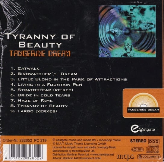 Tyranny Of Beauty (New Recordings) Tangerine Dream Muzyka Sklep