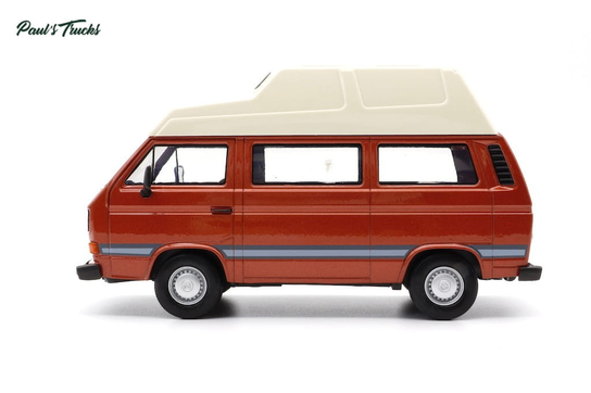 Motormax VW T3 Modellauto 1:24 | Blauer Bulli Mit öffnender Heckklappe & Drehbaren Rädern | Ca. 19 Cm Lang