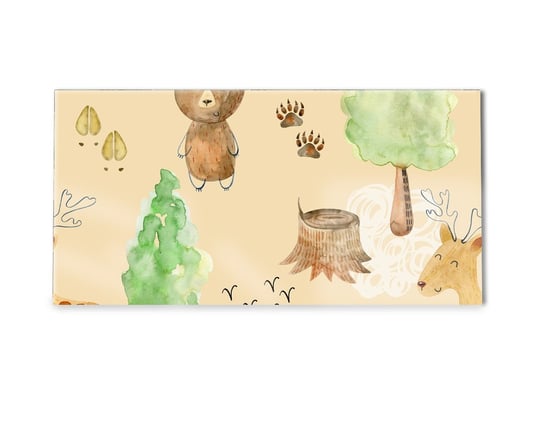 Panel kuchenny HOMEPRINT Śladami zwierząt leśnych 140x70 cm - HOMEPRINT ...