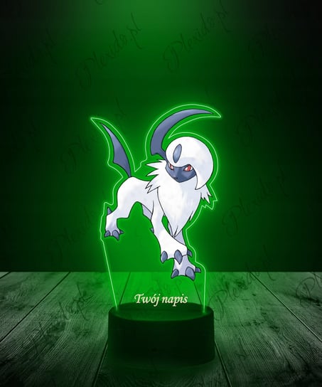 Lampka Na Biurko Statuetka Led z Nadrukiem UV Pokemon Absol na Prezent ...