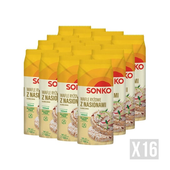 16x SONKO Wafle ryżowe ze słonecznikiem 130g Sonko