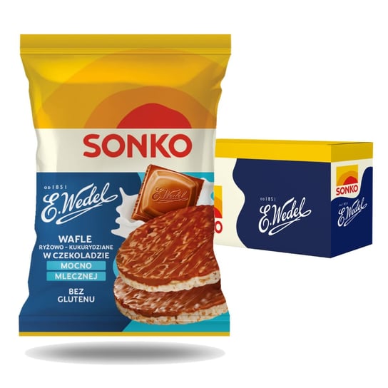 16x SONKO Wafle ryżowo-kukurydziane w czekoladzie mocno mlecznej E.Wedel 30g Inna marka
