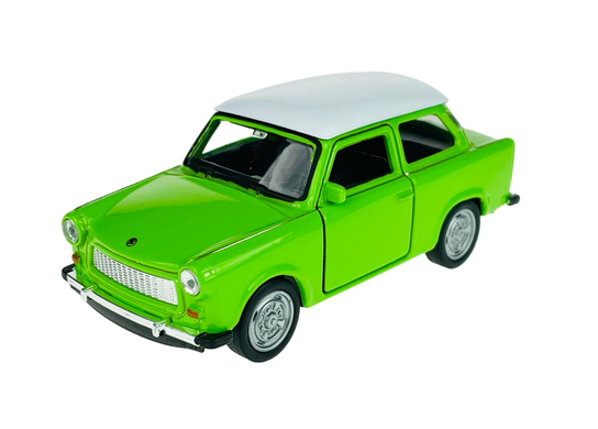 Welly Trabant Trabi Miniature Sous Licence – Voiture Modèle Réduit 1:34-1:39 Bleu, Collection Voiture Est-Allemande Iconique