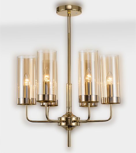 Eterion Chandelier 6 Cognac - żyrandol 50cm bursztynowy - Iluminar ...