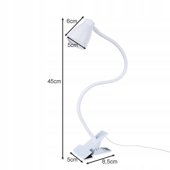 Lampka LED Biurkowa Z Klipsem Do Czytania Elastyczna Do USB Na Biurko ...