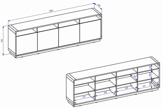 Komoda ASTON 25 Dąb Taurus Czarny Supermatt Nowoczesna Do Salonu