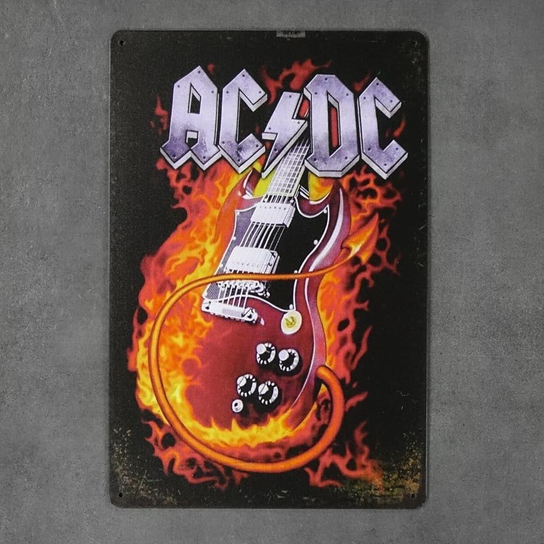 Tabliczka dekoracyjna metalowa AC DC GUITAR - Inna marka | Sklep EMPIK.COM